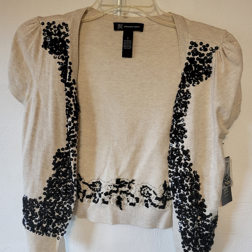 Inc short sleeve cardigan like